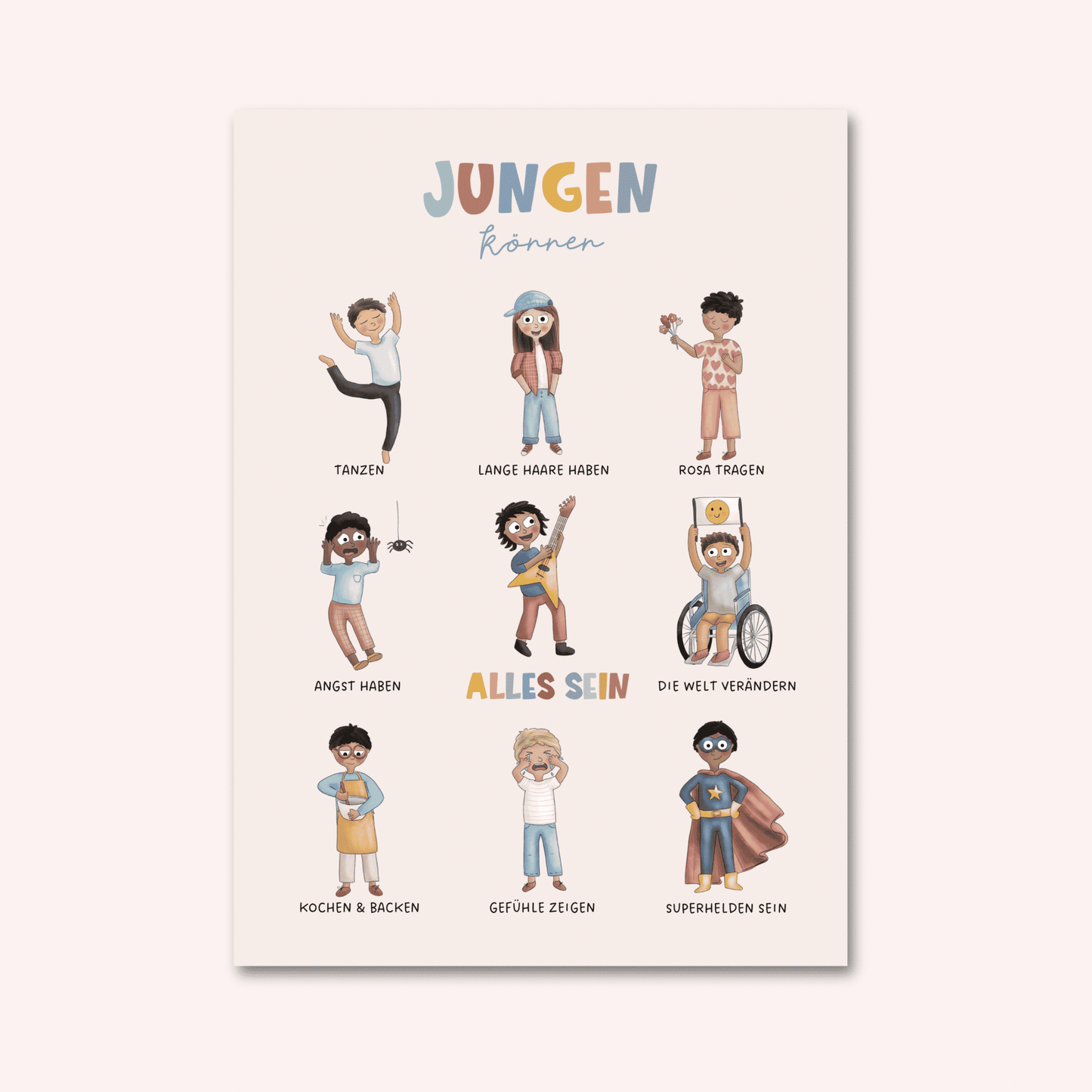 Postkarte Jungen können alles sein