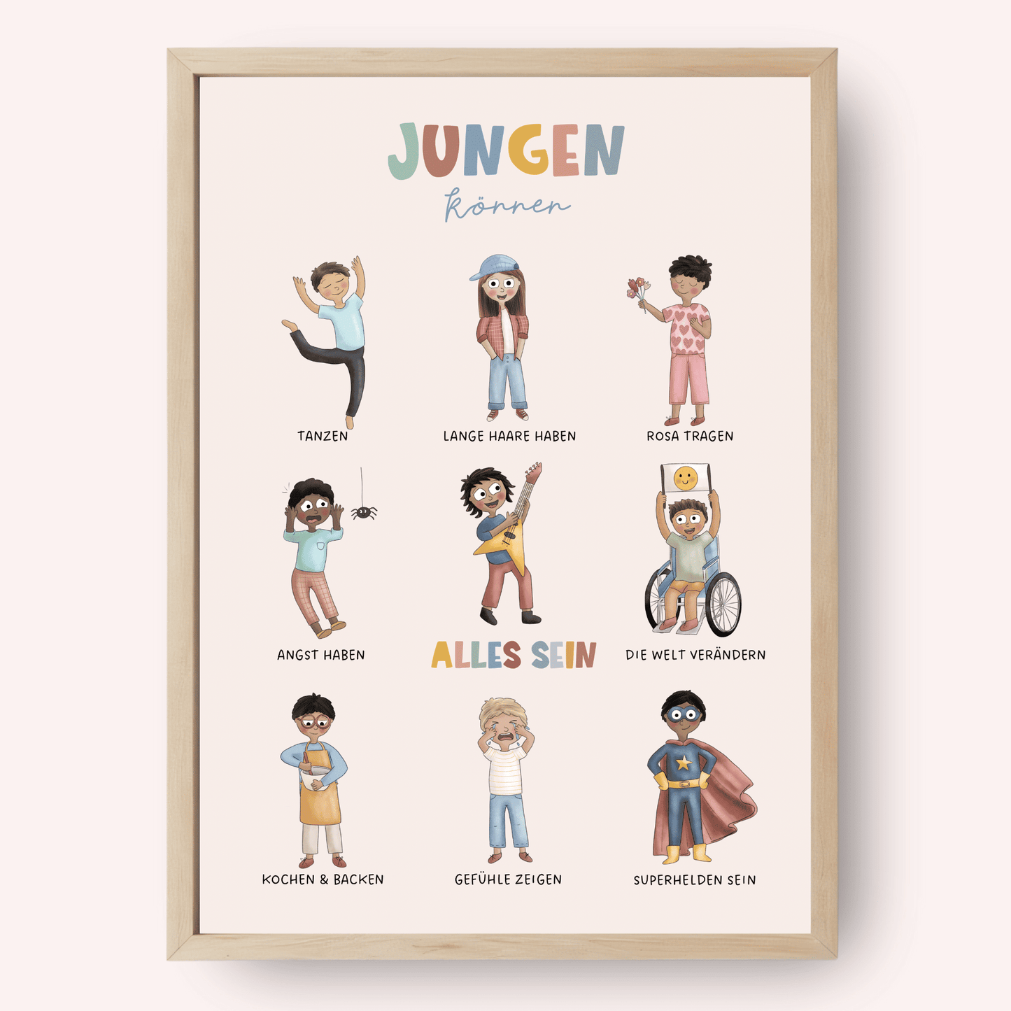 Poster „Jungen können alles sein“