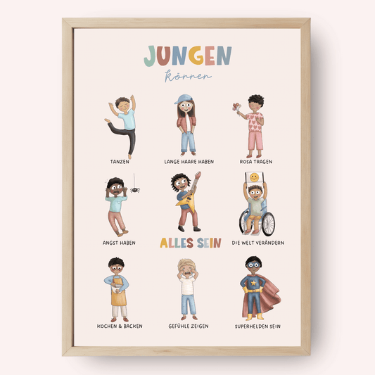 Poster „Jungen können alles sein“