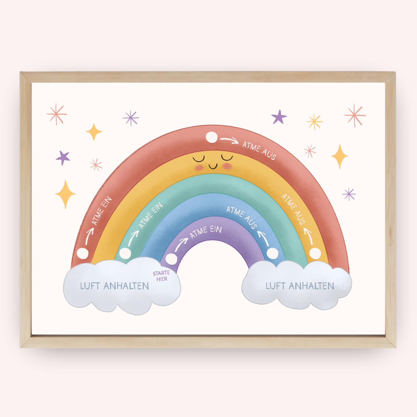 Poster Atemübung Regenbogen