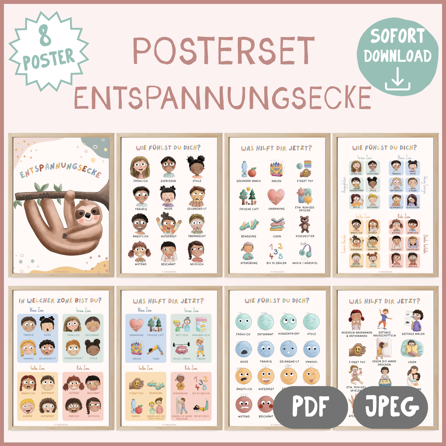 Posterset „Entspannungsecke“ Digitaler Download